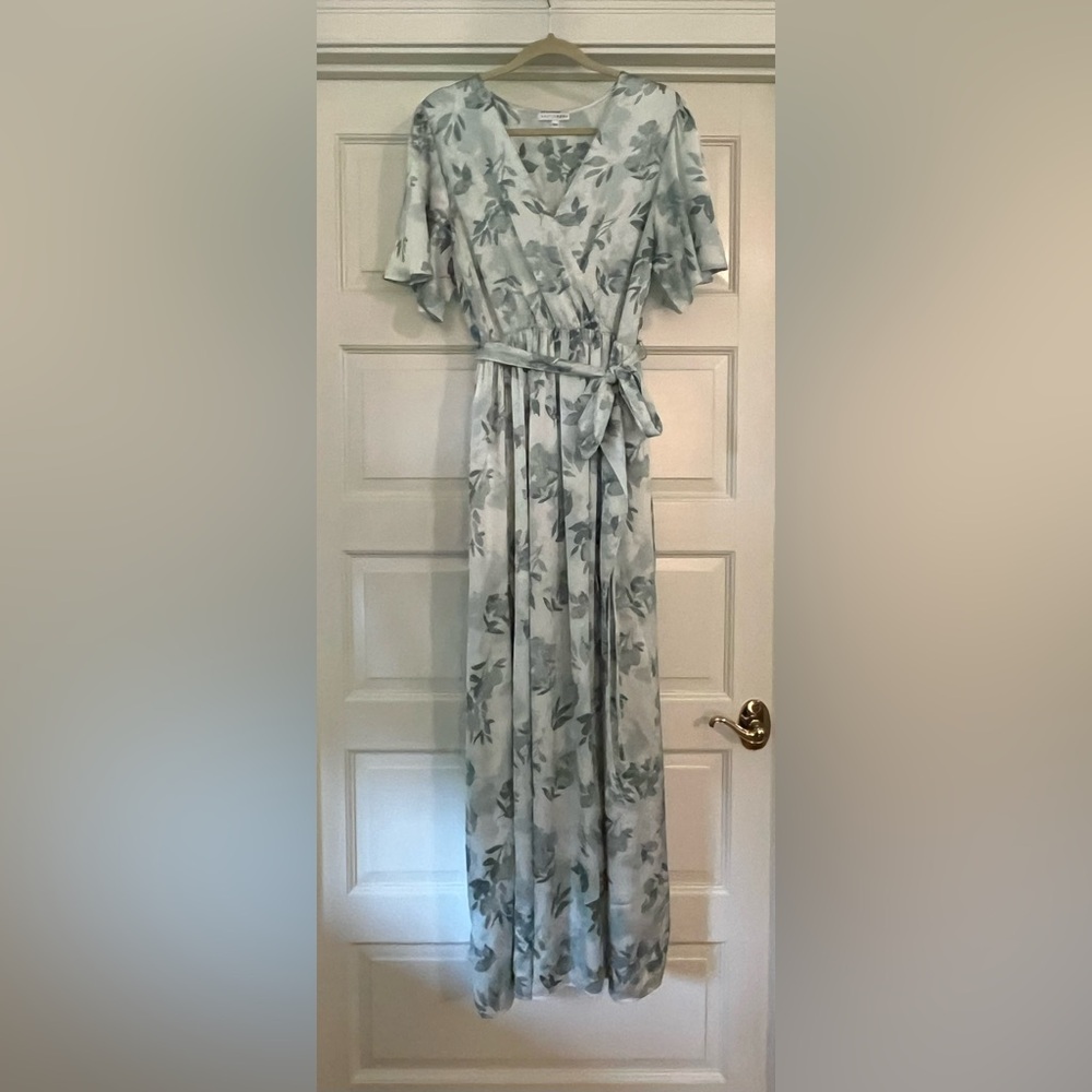 Baltic Born Light Blue Floral Maxi Wrap Dress